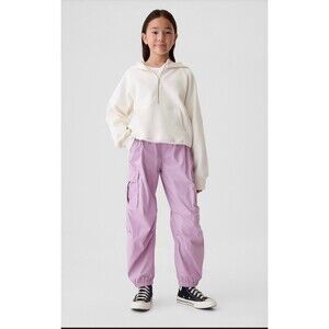 Gap Kids Girls Size L/10 Pull-On Cargo Parachute Pants, Lavender Mist